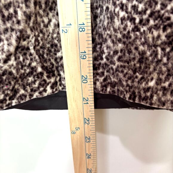 Talbots Animal Print Brown Pencil Skirt 2 Velvet Rockability Old Money Classic - Picture 3 of 7